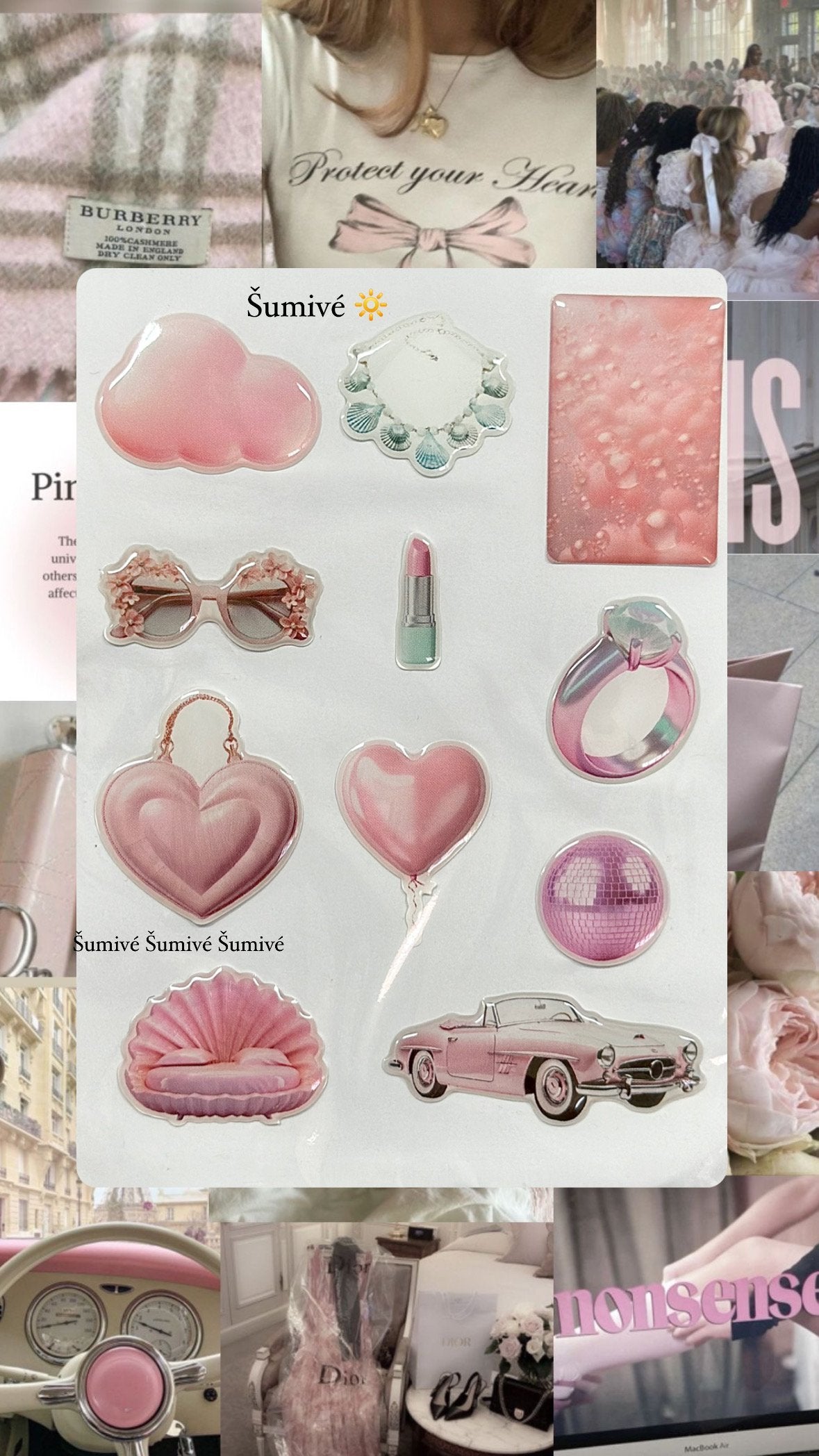 3D PINK STICKERS 🎀