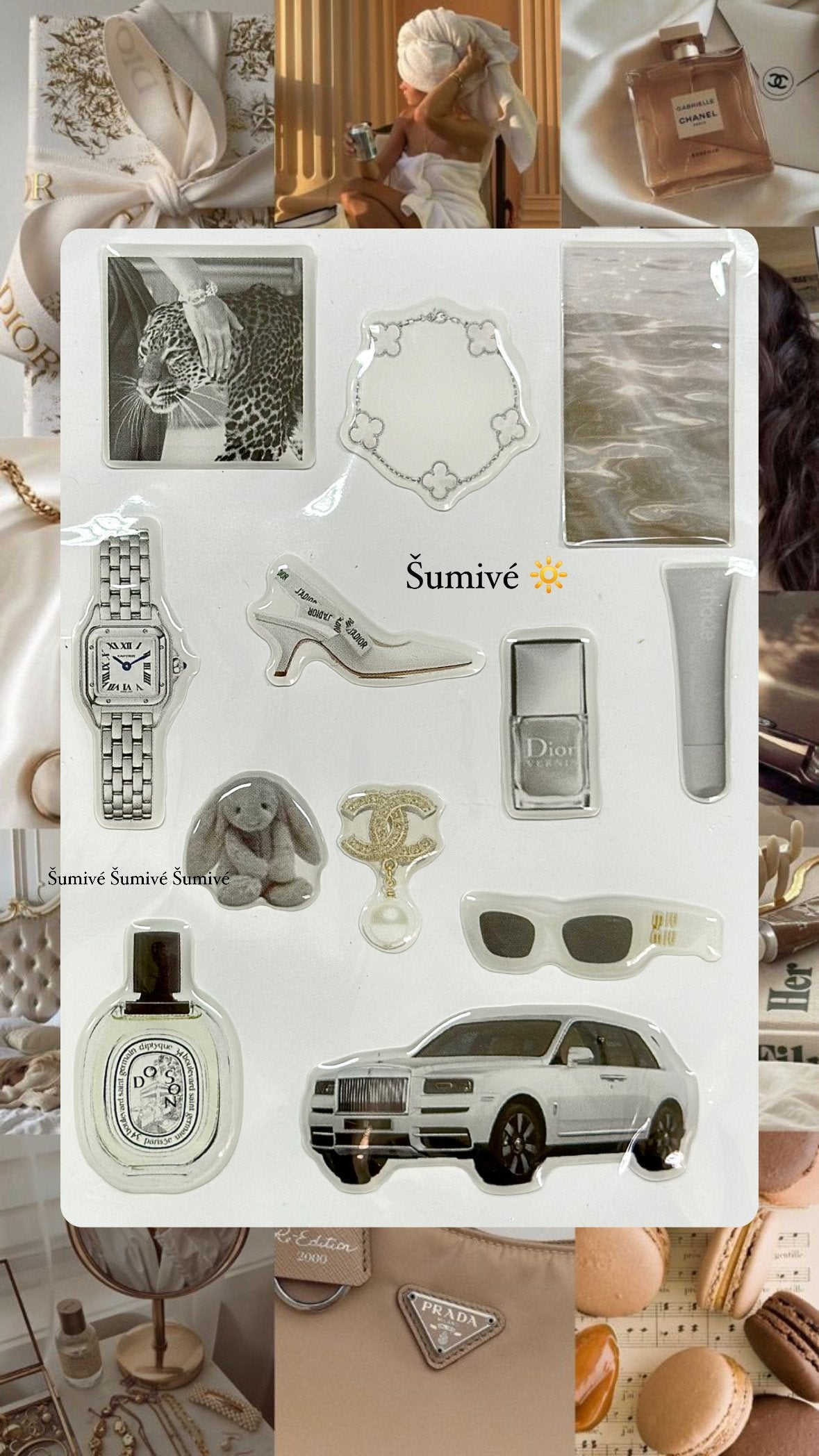 3D WHITE STICKERS 🐚
