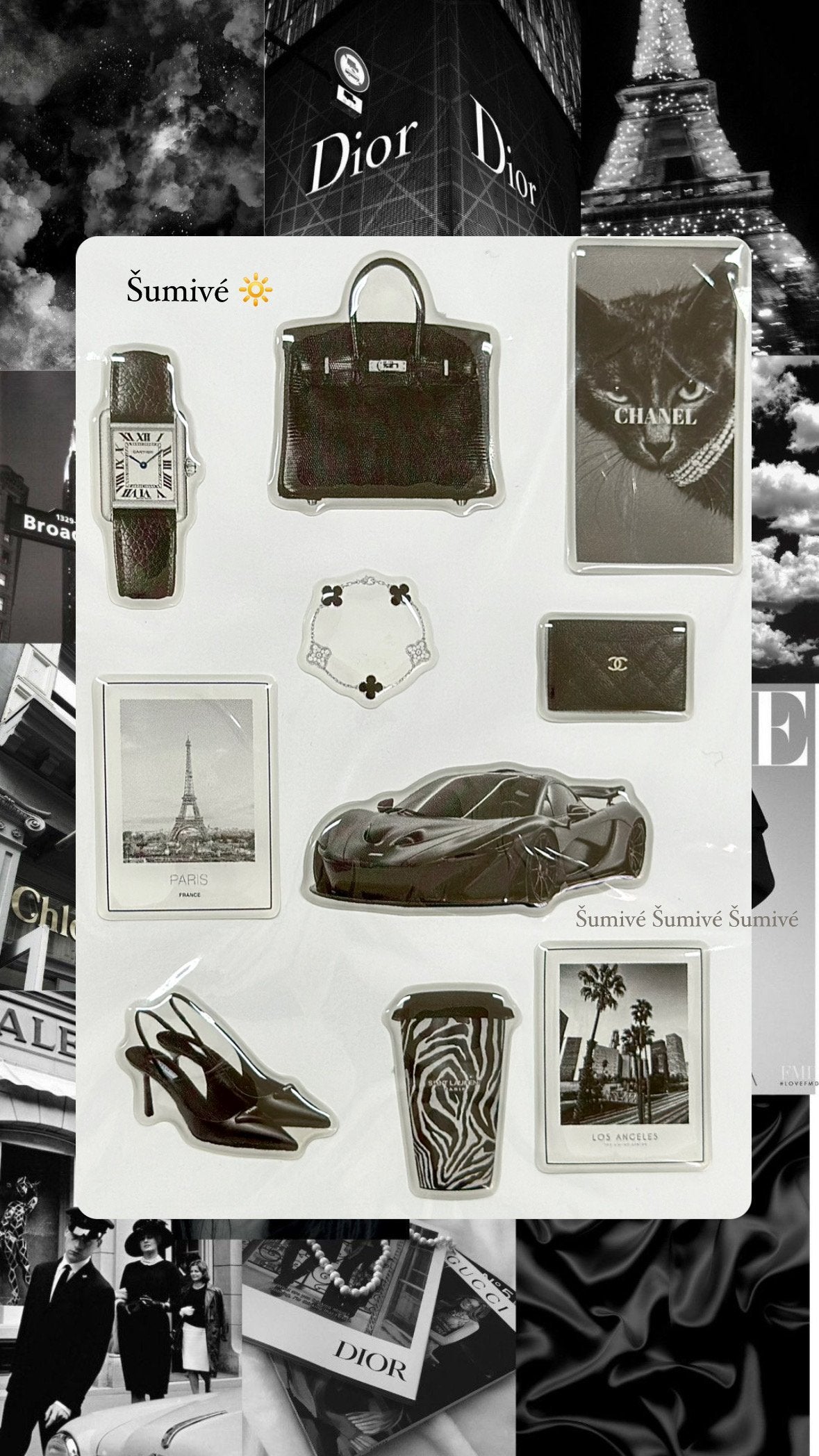3D BLACK STICKERS 🐾
