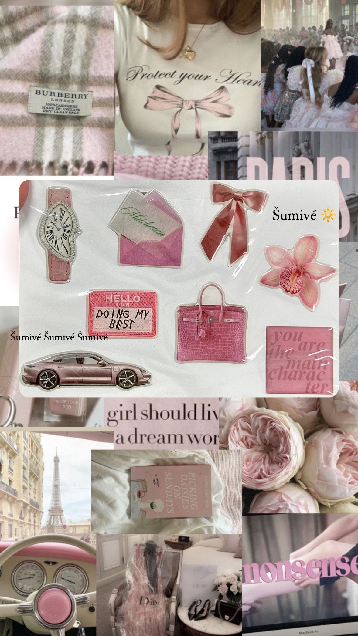 3D PINK STICKERS 🎀
